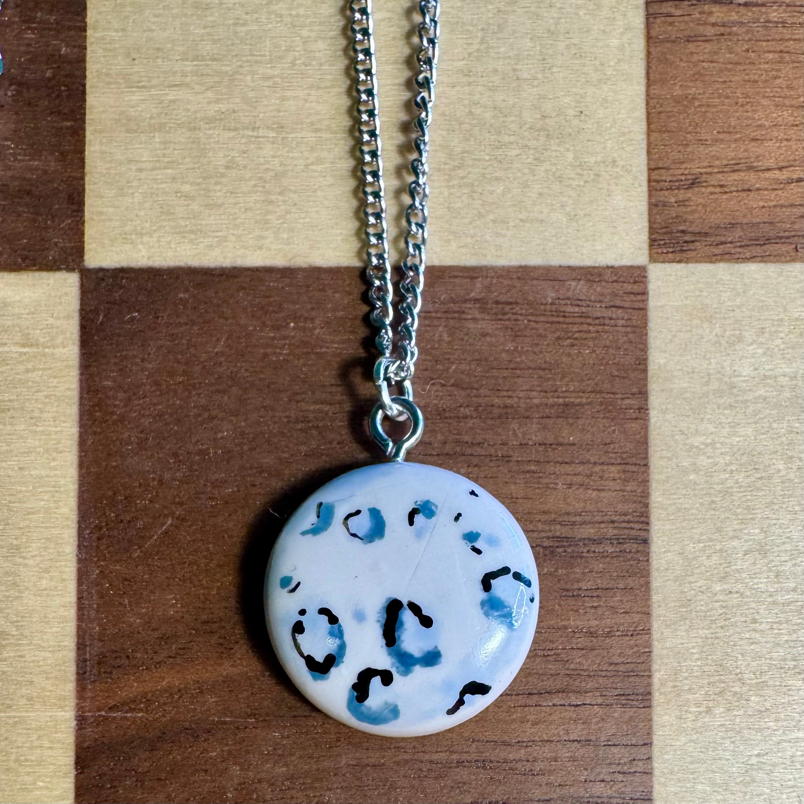 Moon Crater Necklace — Soft Night Sky Charm