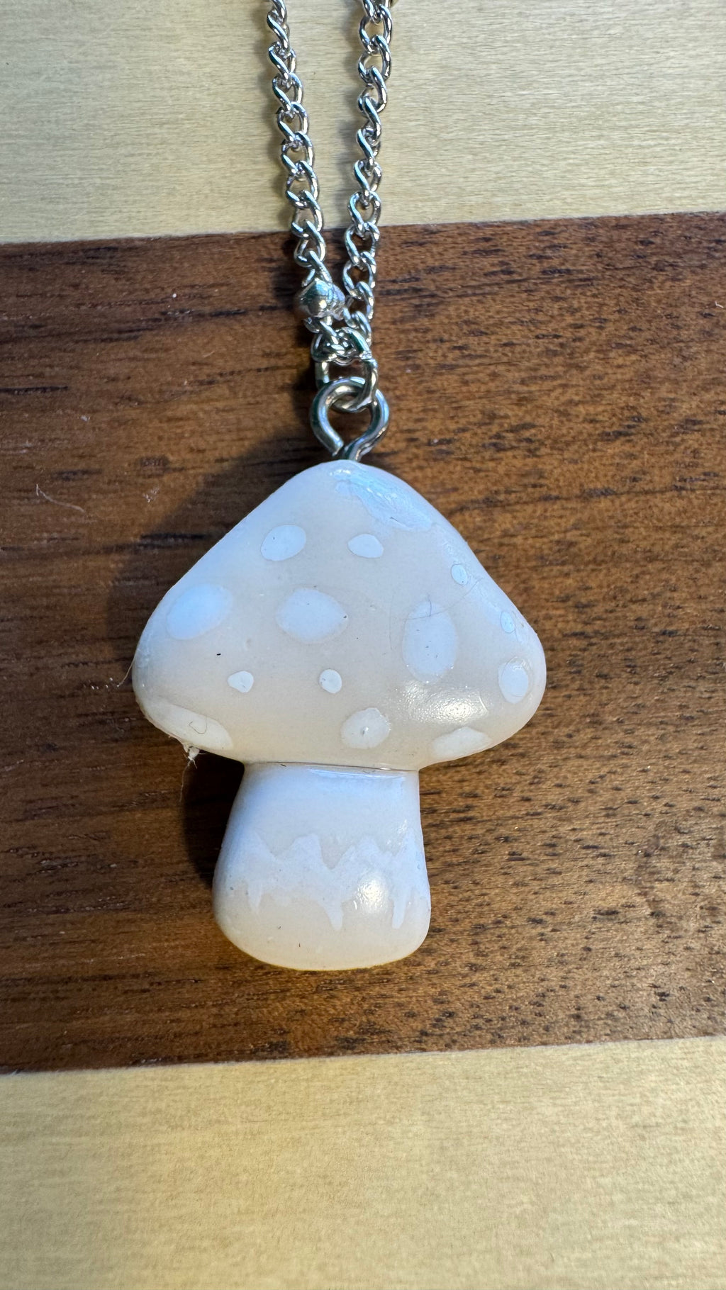 Soft Shroom Necklace — Cream Mushroom Charm