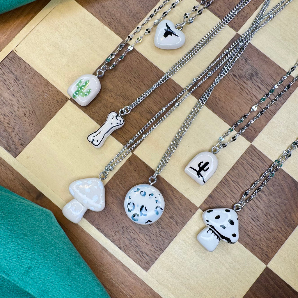Soft Shroom Necklace — Cream Mushroom Charm