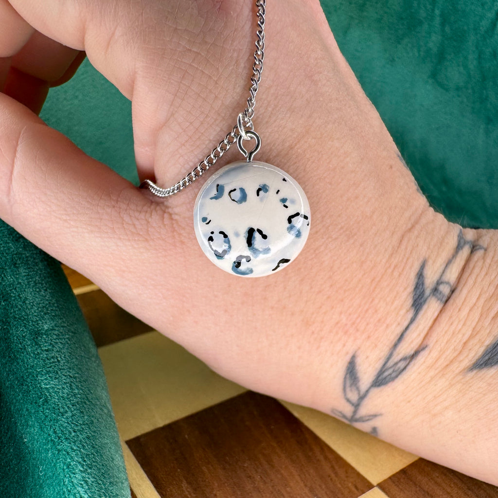 Moon Crater Necklace — Soft Night Sky Charm
