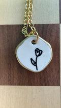 Little Bloom Necklace — Hand-Drawn Flower Charm