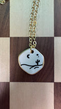 Desert Night Necklace — Moon & Cactus Charm