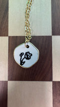 Twin Bloom Necklace — Hand-Drawn Flower Pendant